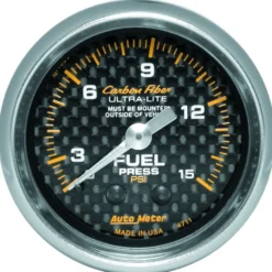 Bränsletrycksmätare 66.7mm 0-15PSI (Mekanisk) CARBON FIBER