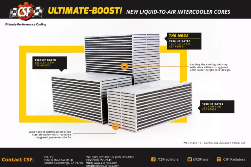Cellpaket Intercooler (WATER/AIR) (Bar & Plate) 220x155x155 CSF Radiators