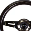 Classic Svart Träratt 310mm 3-ekrad Mattsvart Krom Centrum NRG
