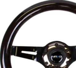 Classic Svart Träratt 310mm 3-ekrad Mattsvart Krom Centrum NRG