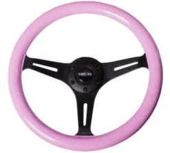 Classic Träratt 330mm 3-ekrad Mattsvart Centrum Rosa Ratt NRG