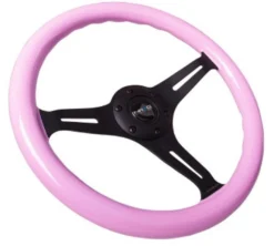 Classic Träratt 330mm 3-ekrad Mattsvart Centrum Rosa Ratt NRG