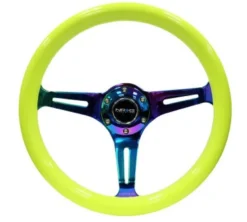 Classic Träratt 350mm 3-ekrad Neochrome Centrum Neon Gul Ratt NRG