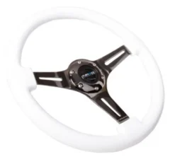 Classic Träratt 350mm 3-ekrad Svart Centrum Vit Ratt NRG