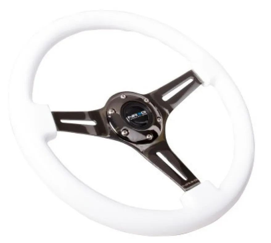 Classic Träratt 350mm 3-ekrad Svart Centrum Vit Ratt NRG