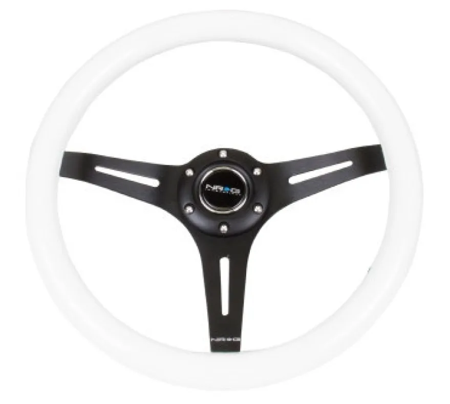 Classic Träratt 350mm 3-ekrad Svart Centrum Vit Ratt NRG