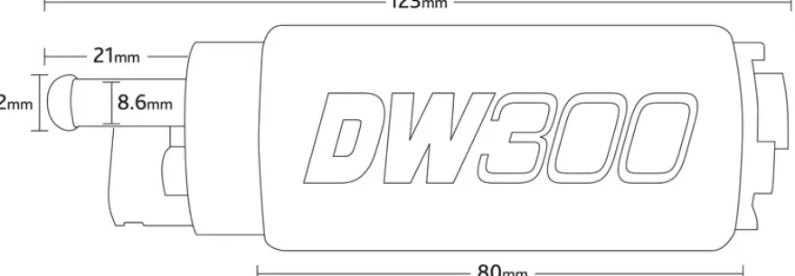 DW300 Bränslepump 340 L/H In-Tank Deatschwerks (Bensin/E85)