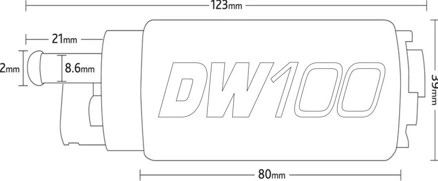 DW100 Bränslepump 165L/H In-Tank Deatschwerks (Bensin/E85)
