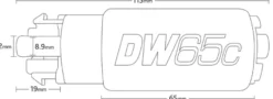 DW65C Bränslepump 265 L/H In-Tank Deatschwerks (Bensin/E85)