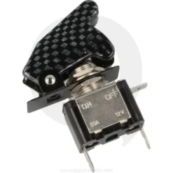 Flygplansswitch Kolfiberlook Lock / Röd-LED QSP Products