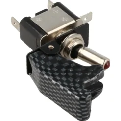 Flygplansswitch Kolfiberlook Lock / Röd-LED QSP Products