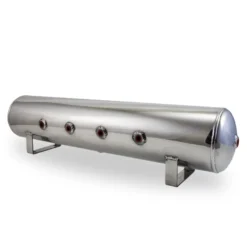15 L Lufttank Polerad Aluminium (762L x 152D mm) 4x 1/4'' Portar Fram 2x 3/8'' Ändportar & 1/4'' Dräneringsport Air Lift Performance