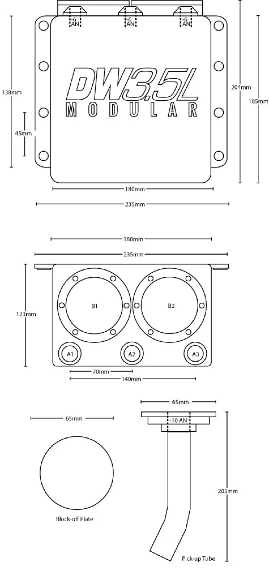 2.5L Modular Surge Tank Deatschwerks