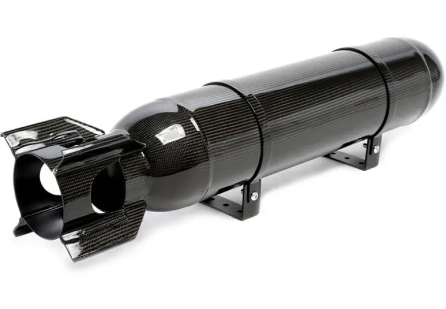 19L Svart / Kolfiberdraperad Sömlös Tank Till Luftfjädring Military Look / Raket TA Technix