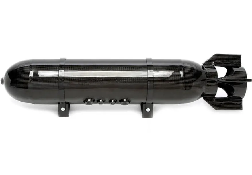 19L Svart / Kolfiberdraperad Sömlös Tank Till Luftfjädring Military Look / Raket TA Technix