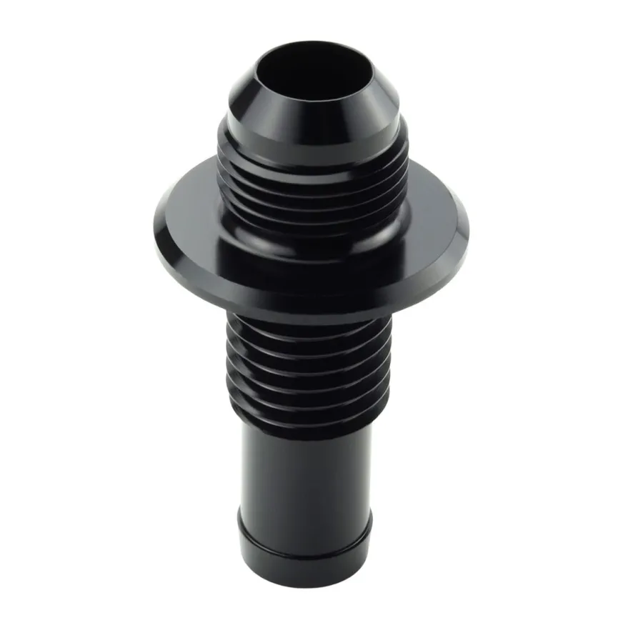 16 mm - AN10 (5/8'' - AN10) Bulkhead Slangadapter & Låsmutter - SvartT7 Design