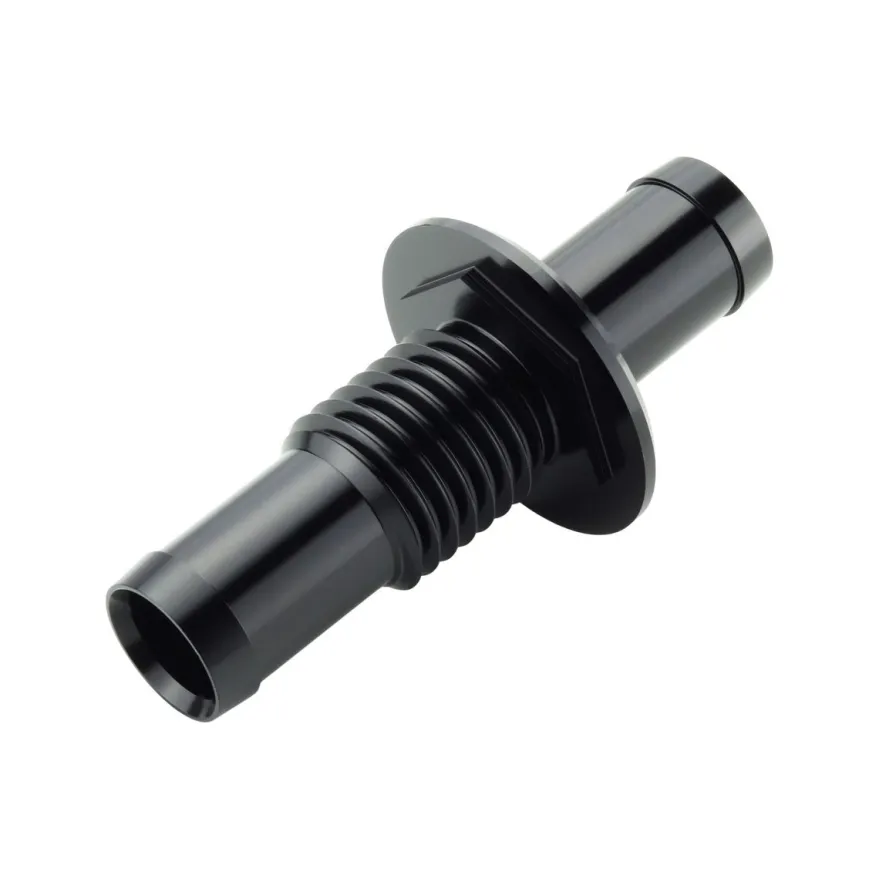 16 - 16 mm (5/8'') Bulkhead Slangadapter & Låsmutter - SvartT7 Design