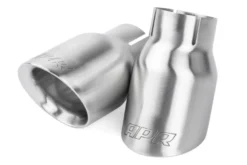 Ändrör 3.5 Tum Dubbelväggiga Snedskurna Borstad Silver 2-Pack APR
