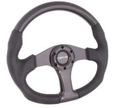NRG Sportratt Kolfiber med Lädergrepp / Kolfibercentrum 350mm