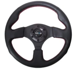 NRG Sportratt Läder med Röda Sömmar 320mm