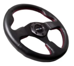 NRG Sportratt Läder med Röda Sömmar 320mm