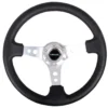 NRG Sportratt Läder med Silver Centrum 350mm (3'' Djup)