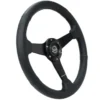 NRG Sportratt Läder med Svart Centrum 350mm (Flat)