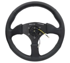 NRG Sportratt Läder med Svart Centrum 350mm (2.5'' Djup)
