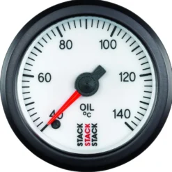 Oljetemperatur-Mätare 40-140°C Pro Stepper Motor 52MM Vit BAR STACK