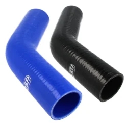 Silikonslang - 45° Böj - (Bränsle- / Oljeresistent) - Svart / Blå QSP Products
