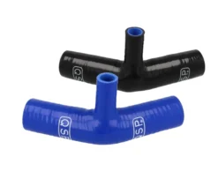 Silikonslang med Anslutning 45° - (19mm Anslutning) - Svart / Blå QSP Products