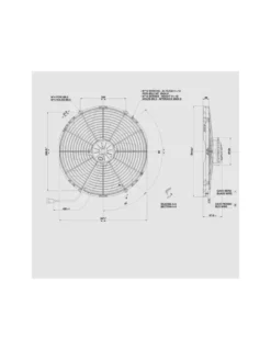 SPAL 385mm Tryckande 12V Fläkt 3320 m3/h