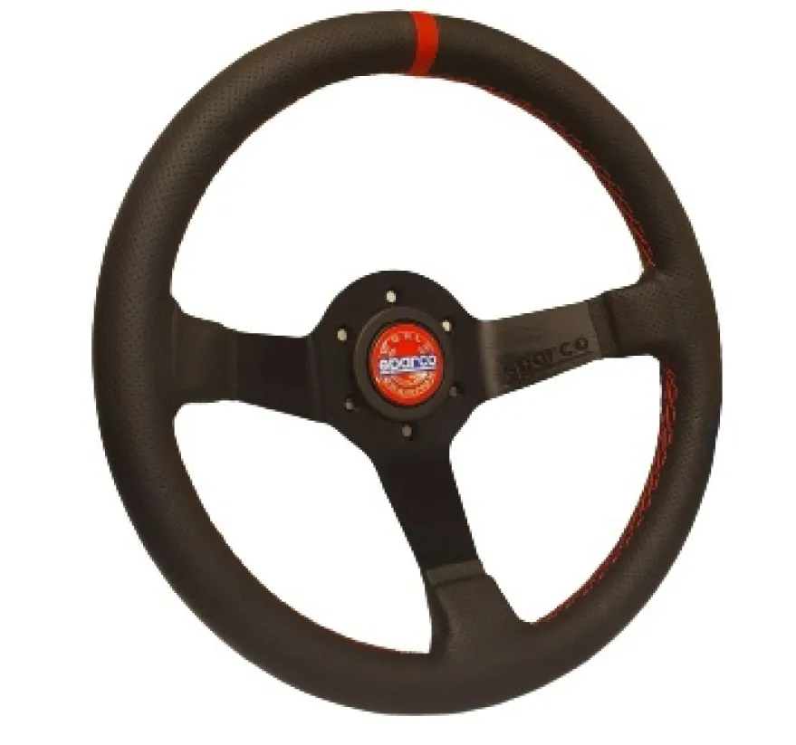Sparco CHAMPION 330mm Läder Perforerat 3-ekrad