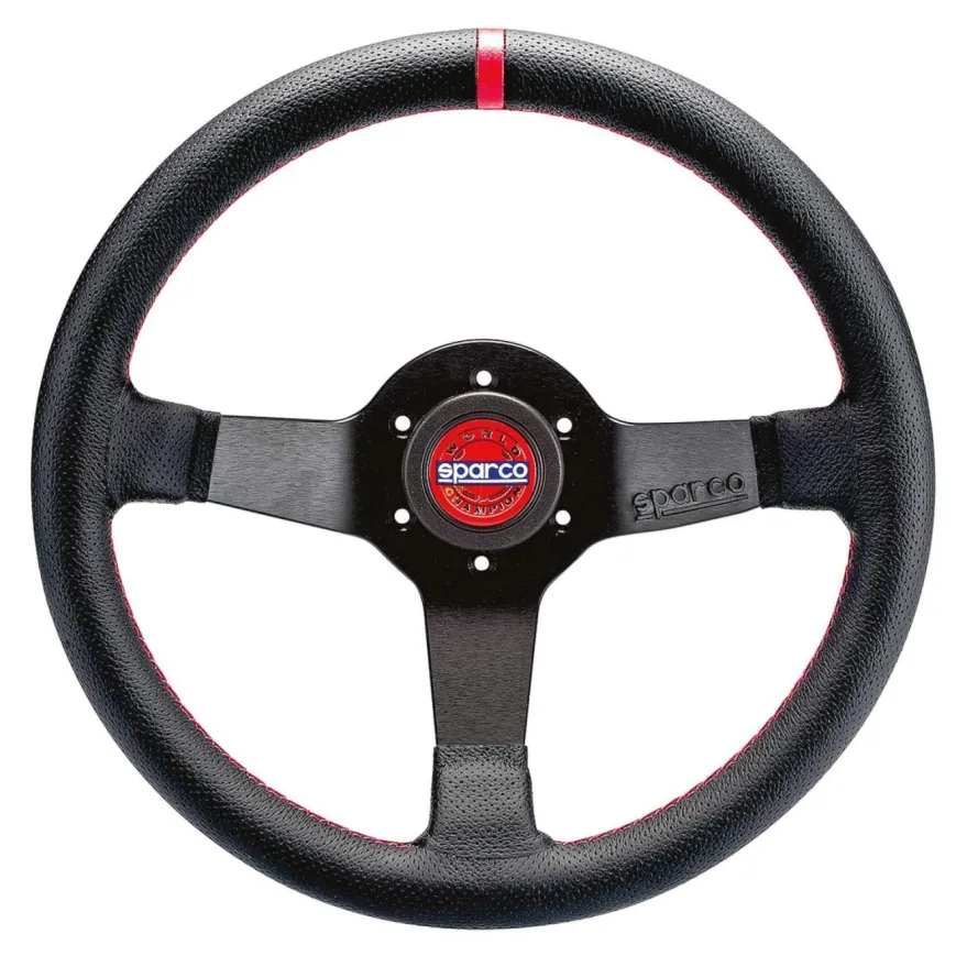 Sparco CHAMPION 330mm Läder Perforerat 3-ekrad