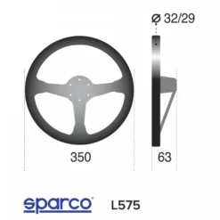 Sparco L575 350mm Läder 3-ekrad