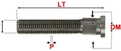 Sparco Pinnbult M12x1.5 / Splines 14,2mm
