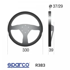 Sparco R383 330mm Mocka 3-ekrad