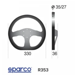 Sparco R353 330mm Mocka 3-ekrad