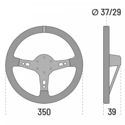Sparco TARGA 350 350mm Läder 3-ekrad