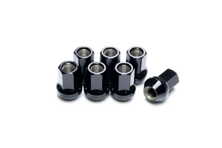 Svarta SCM440-Stål Hjulmuttrar M12x1.25 / M12x1.50 Hardrace