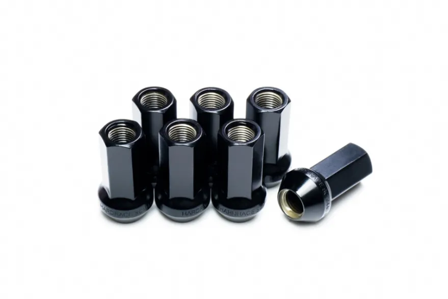 Svarta SCM440-Stål Hjulmuttrar M12x1.25 / M12x1.50 Hardrace