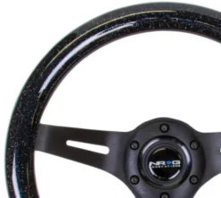 Träratt 310mm 3-ekrad Mattsvart Centrum Svart Glittrig NRG