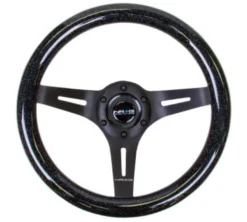 Träratt 310mm 3-ekrad Mattsvart Centrum Svart Glittrig NRG