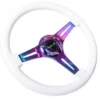Träratt 350mm 3-ekrad Neo-Chrome Centrum Vit Ratt NRG