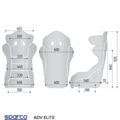 Tävlingsstol ADV ELITE Svart FIA 8862-2009 Sparco