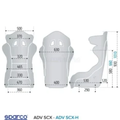Tävlingsstol ADV-SCX H (Large) Svart FIA 8862-2009 Sparco
