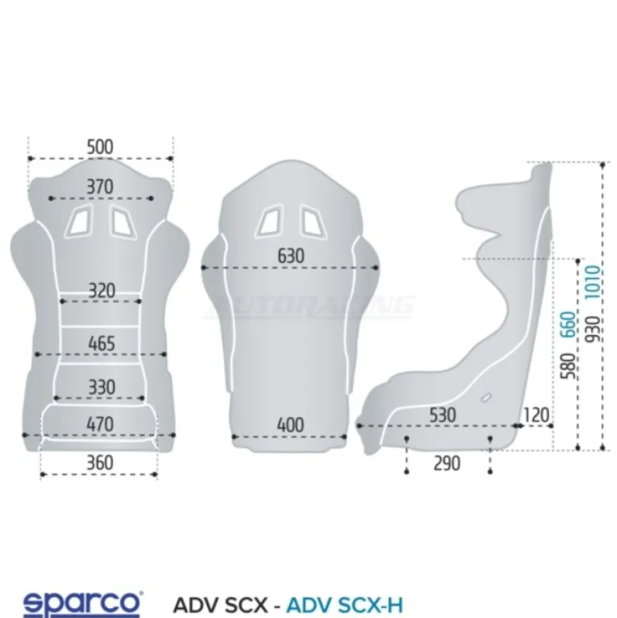Tävlingsstol ADV-SCX H (Large) Svart FIA 8862-2009 Sparco