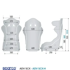 Tävlingsstol ADV-SCX (Small/Medium) Svart FIA 8862-2009 Sparco