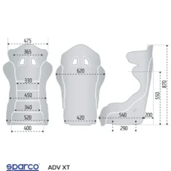 Tävlingsstol ADV-XT Svart FIA 8862-2009 Sparco