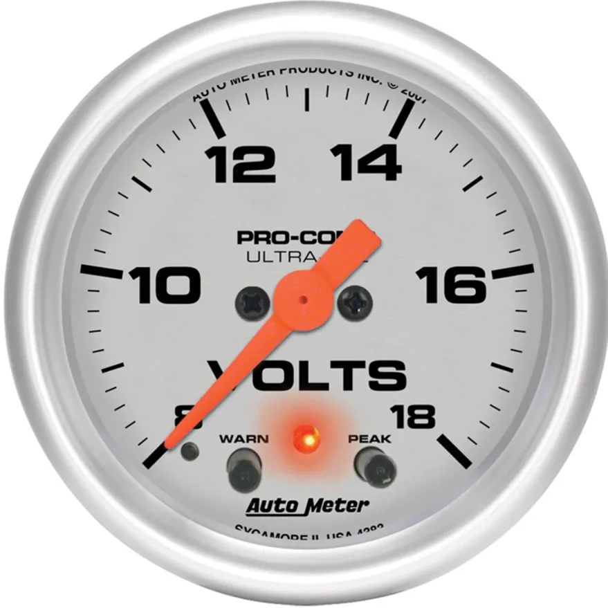 Voltmätare 52mm 18V (Digital Stepper-motor) Ultra-Lite